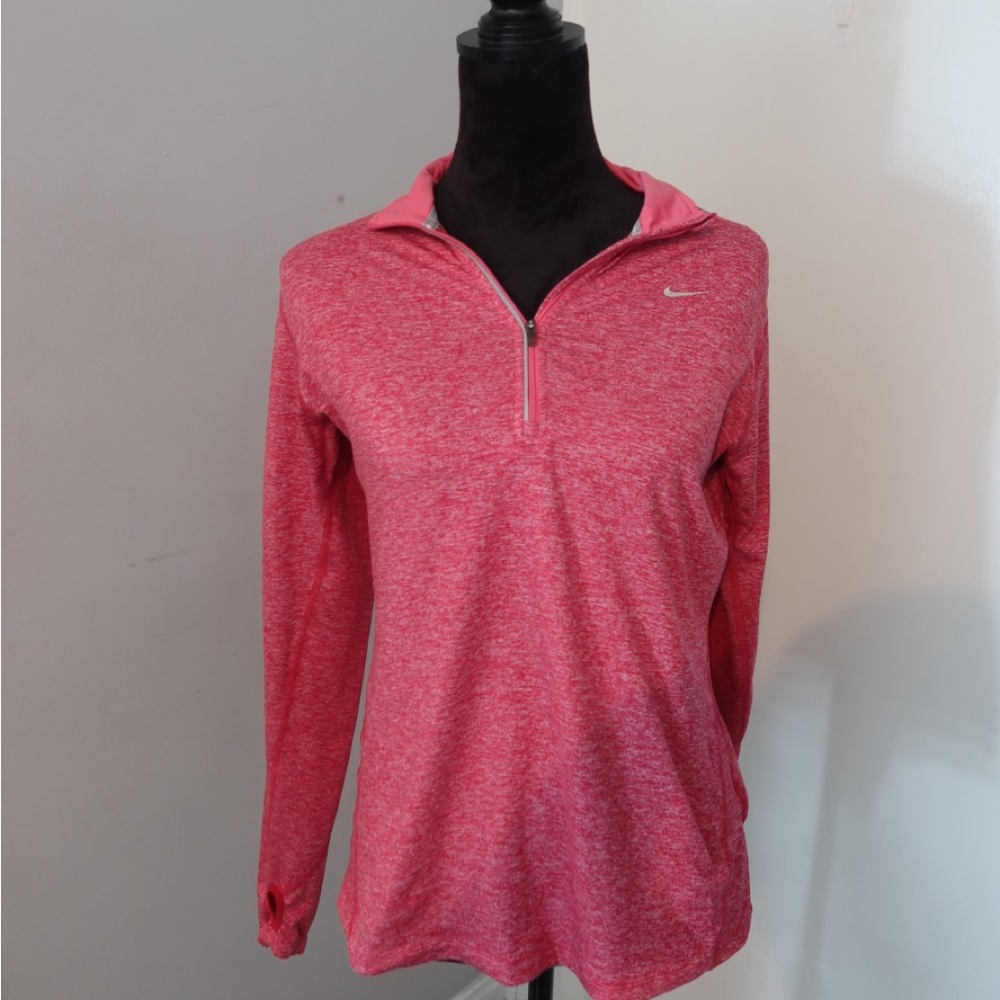 Nike Women's Heathered Pink Half-Zip Sweatshirt